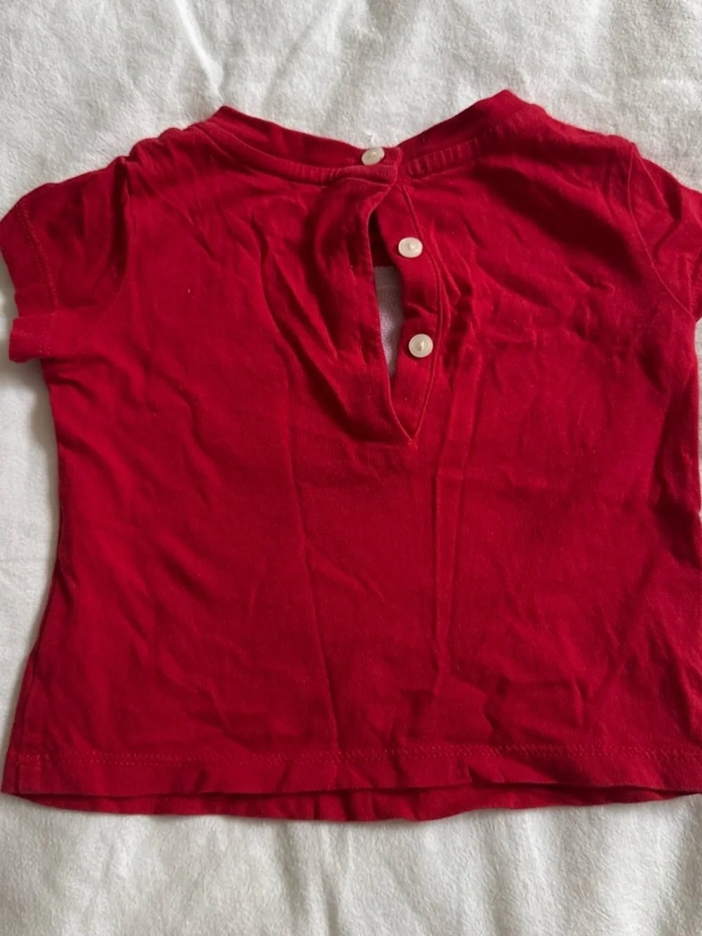 Ralph Lauren Red Short Sleeve Tee with Plaid Bear Accent